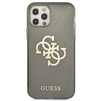 Guess GUHCP12LPCUGL4GBK iPhone 12 Pro Max 6.7" melns/melns cietais apvalks Spīdums 4G Liels Logotips