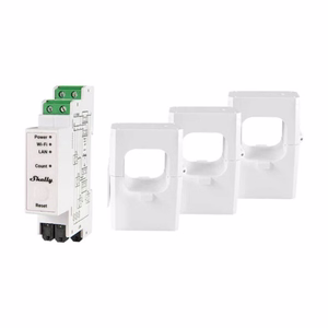 Shelly PRO 3EM 400A 2-fāžu enerģijas mērītājs, WiFi/Bluetooth
