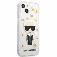 Karl Lagerfeld Flower Ikonik Karl viedtālruņa apvalks iPhone 13 mini - caurspīdīgs