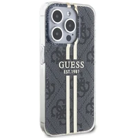 Guess IML 4G Gold Stripe apvalks iPhone 15 Pro Max - melns