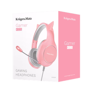Kruger&Matz Gamer Kids spēļu austiņas bērniem, rozā
