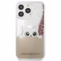 KARL LAGERFELD KLHCP13LPABGNU IPHONE 13 PRO / 13 6.1 "rozā / rozā maciņš PEEK A BOO LIQUID GLITTER