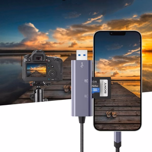 Tech-Protect UltraBoost SD/micro SD karšu lasītājs ar Lightning / USB-A savienotāju - pelēks