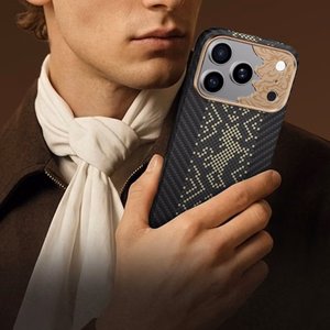 Melns Benks Magnetic Armor Air Knight kevlara vāciņš ar metāla rāmi (C.K.FL.AP.GD.X073), paredzēts iPhone 18 Pro Max / iPhone 17 Pro Max