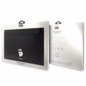 Karl Lagerfeld Saffiano Monogramma Choupette apvalks 16" klēpjdatoram - melns