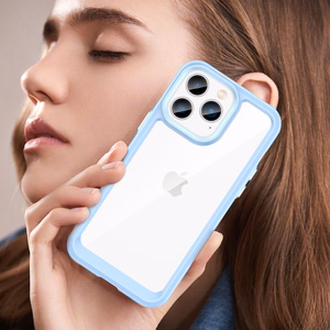 Outer Space viedtālruņa apvalks iPhone 14 Pro Max cietais apvalks ar gēla rāmi zila