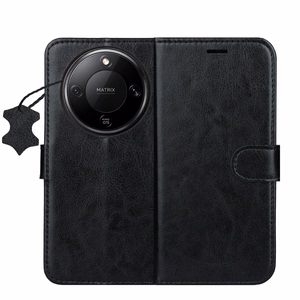 Smart Luxe ādas maciņš Honor Magic 8 Lite melns