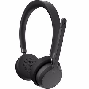 Lenovo 4XD1Q30302 bezvadu austiņas ar mikrofonu, ar stīpu, zvaniem/mūzikai, Bluetooth, melnas