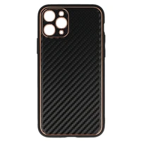 TEL PROTECT Leather Carbon viedtālruņa apvalks Iphone 11 melns