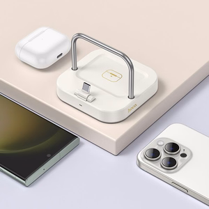 Galda lādētājs Hoco 2in1 USB C PD QC 3A 30W + bezvadu uzlāde 5W CQ16B balts