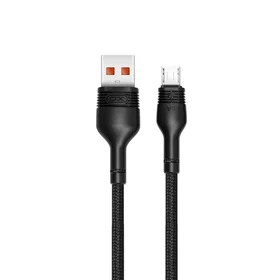 XO kabelis NB55 USB - microUSB 1,0 m 5A melns