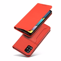 Magnētiskais karšu apvalks Samsung Galaxy A13 5G maciņš karšu turētājs sarkans