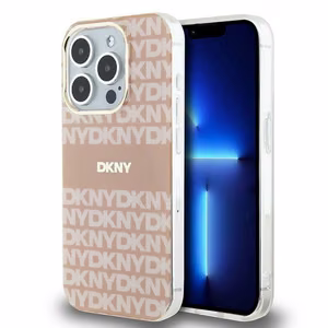 DKNY IML Mono un Svītras MagSafe apvalks viedtālrunim iPhone 14 Pro - rozains