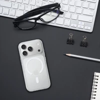 Iphone 17 Pro Max - akriliskais magnētiskais viedtālruņa apvalks telefonam - caurspīdīgs