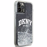 DKNY Liquid Glitter Big Logo viedtālruņa apvalks iPhone 12 Pro/12 - melns