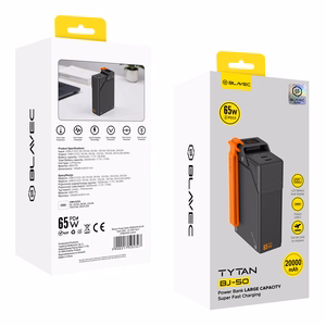 Blavec BJ-50 Tytan ārējais akumulators, 20 000 mAh, 65 W, 2× USB-C (PBBJ50A), melns