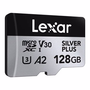 Lexar High-Performance Silver Plus microSDXC atmiņas karte 128 GB + adapteris