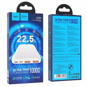Portatīvais lādētājs Hoco 10000 mAh PD QC 3A 22,5W J101 balts