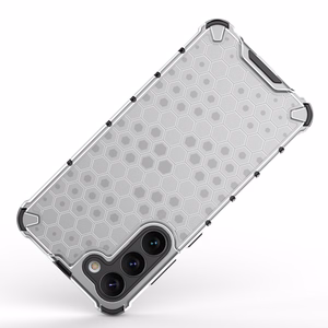 Honeycomb viedtālruņa apvalks Samsung Galaxy S23+ bruņots hibrīda pārsegs caurspīdīgs
