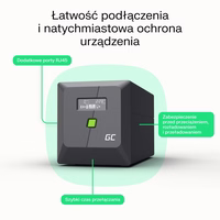 zaļš Cell uninterruptible power supply (UPS) Line-Interactive 1 kVA 600 W 4 AC outlet(s)