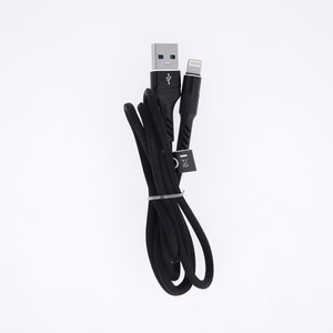 Maxlife MXUC-01 kabelis USB - Lightning 1,0 m 2A melns neilona materiāls