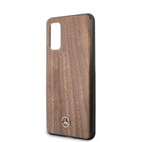 Mercedes Wood Line Walnut viedtālruņa apvalks Samsung Galaxy S20 – brūns