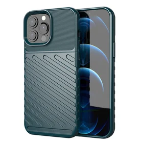 Thunder apvalks elastīgs izturīgs robusts pārsegs TPU apvalks iPhone 13 Pro Max zaļš