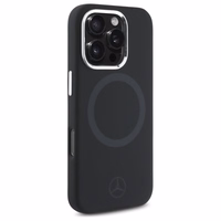 Mercedes silikona tonālais logotips Magnētiskais viedtālruņa apvalks iPhone 16 Pro - melns