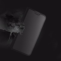 Dux Ducis Skin Pro viedtālruņa apvalks Realme GT Neo 5 / Realme GT3 Flip karšu maciņš statīvs melna