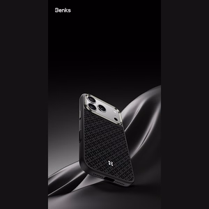 Melns Benks Magnetic Armor Pro Armor Grid 600D kevlara vāciņš ar metāla rāmi (C.K.FL.AP.BK.B072), paredzēts iPhone 18 Pro / iPhone 17 Pro ar Camera Control pogu