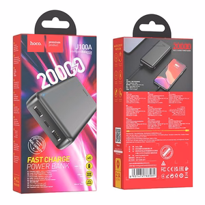 Portatīvais lādētājs Hoco 20000 mAh 2,1A J100A melns