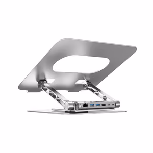 Regulējams portatīvā datora statīvs + USB-C HDMI centrmezgls Unitek D1109B01 PD 100W