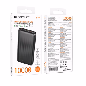 Borofone Power Bank 10000mAh BJ80 Clever - 2xUSB + Type C - QC 3.0 22,5W PD 20W чёрный