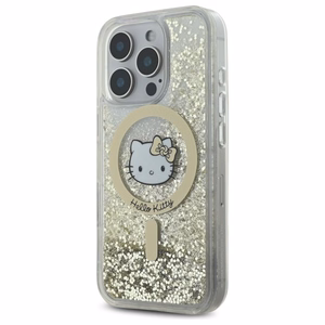 Hello Kitty Šķidrais Spīdums Fever Magnētiskais Viedtālruņa apvalks iPhone 16 Pro Max - Zelta
