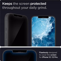 Spigen Glas.tR EZ Fit rūdīts stikls iPhone 12 / iPhone 12 Pro - 2 gab.