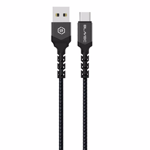 Blavec kabelis Raptor pīts - USB uz Type C - 3A 1 metrs Apple CarPlay/Android Auto (CRA-UC3BG10) melns-pelēks