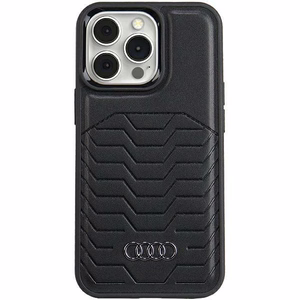 Audi Sintētiskās ādas viedtālruņa apvalks ar Magnētisko iPhone 15 Pro - melns