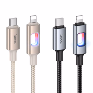 LED Kabelis USB C to Lightning Hoco PD 27W 1,2 m U144 melns