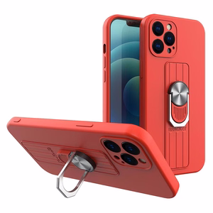 Ring Чехол силиконовый с кольцом-держателем и подставкой для iPhone 13 Pro красный