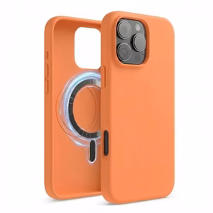 Maciņš "TM MagSafe Silicone" iPhone 13 / Persiku /