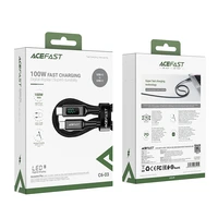 Acefast C6-03 melns USB-C - USB-C PD QC kabelis 100W 5A 480Mb/s 2m - melns