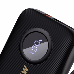 Dudao K14 10000mAh внешний аккумулятор с кабелями USB-C / Lightning - чёрный