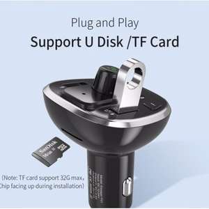 Auto lādētājs Essager "Dynamic" Sudrabs (lādētājs/ FM transmitter/ USB memory/ hands free)