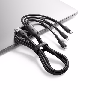 USB Kabelis Joyroom S-A61 USB-A uz USB-C/Lightning/MicroUSB 3.5A 1.2m melns