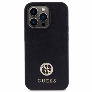 Guess GUHCP15LPS4DGPK iPhone 15 Pro 6.1" melnais viedtālruņa apvalks Crossbody 4G ar strass logotipu