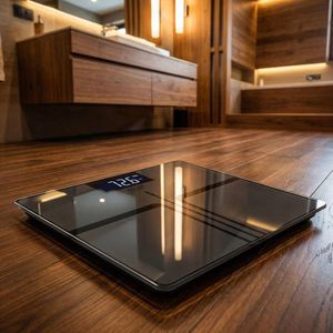 Bathroom scale ADLER AD 8194s STRIPES rechargeable USB-C Black