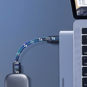 Ugreen HUB 60559 2x USB-C / USB-C PD (Thunderbolt 3, 100W, 4K 60 Hz, 10 Gbps) / HDMI 4K 30 Hz / 3x USB 3.0 MacBook Pro / Air - pelēks
