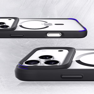 3mk Satīna bruņu Magnētiskais viedtālruņa apvalks iPhone 17 Pro Max - caurspīdīgs melns