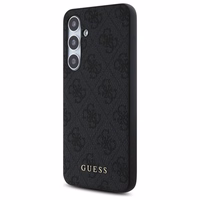 Guess GUHCS24FEG4GFGR S24 FE S721 pelēks/pelēks cietais apvalks 4G Metāla Zelta Logotips