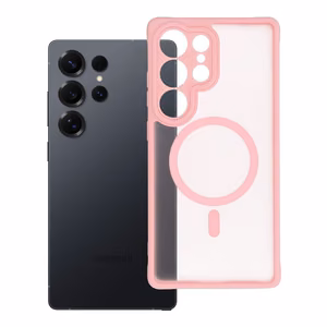 FULL MATTE MAG COVER magnētiskais viedtālruņa apvalks, saderīgs ar MagSafe, SAMSUNG S25 Ultra, gaiši rozā